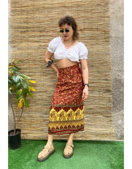 Vintage έθνικ wrap φούστα maxi