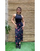 Vintage floral skirt midi XS