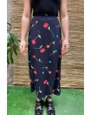 Vintage floral skirt midi XS