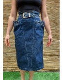 Vintage 80's denim φούστα midi M