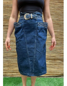 Vintage 80's denim φούστα midi M