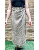 Vintage λινή wrap φούστα midi 