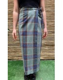 Vintage καρό wrap φούστα midi L