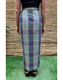 Vintage καρό wrap φούστα midi L