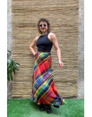 Vintage καρό φούστα maxi XS-S