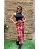 Vintage καρό wrap φούστα midi M