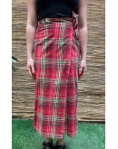 Vintage καρό wrap φούστα midi M