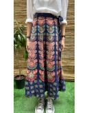 Vintage printed wrap skirt maxi