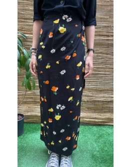 Vintage φλοράλ wrap φούστα maxi