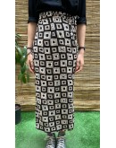Vintage εμπριμέ wrap φούστα maxi