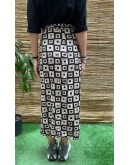 Vintage εμπριμέ wrap φούστα maxi