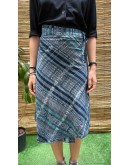 Vintage καρό wrap φούστα midi 