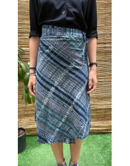 Vintage καρό wrap φούστα midi 