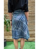 Vintage καρό wrap φούστα midi 