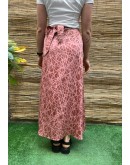 Vintage εμπριμέ wrap φούστα maxi