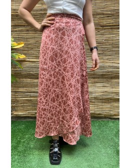 Vintage εμπριμέ wrap φούστα maxi