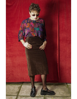 Vintage βελούδινη φούστα midi S