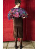 Vintage βελούδινη φούστα midi S