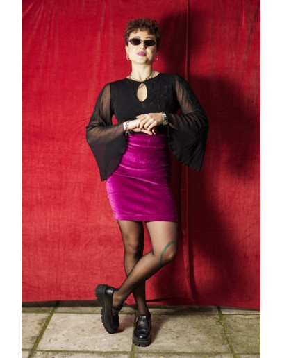 Vintage βελούδινη φούστα S