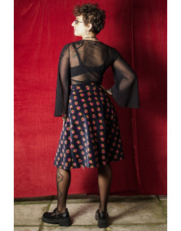 Vintage εμπριμέ βελούδινη φούστα M