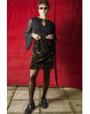 Vintage printed velvet skirt M