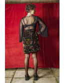 Vintage printed velvet skirt M