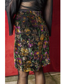 Vintage printed velvet skirt M