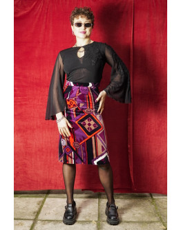 Vintage βελούδινη φούστα S