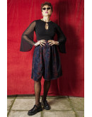 Vintage printed velvet skirt S