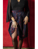 Vintage printed velvet skirt S