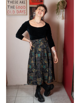 Vintage εμπριμέ μάλλινη φούστα M