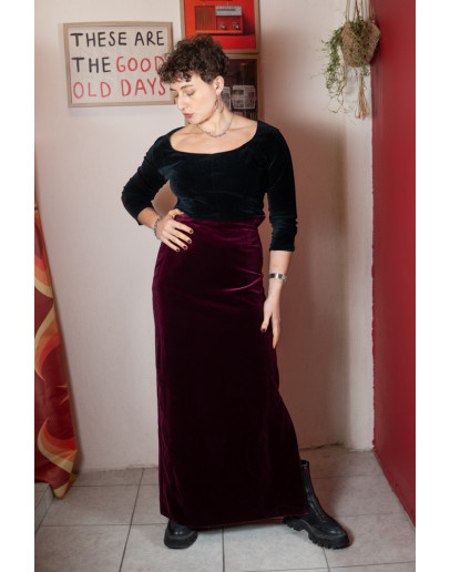 Vintage βελούδινη φούστα XS-S
