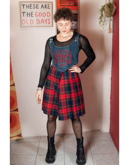 Vintage wrap καρό φούστα XS