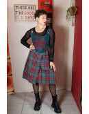 Vintage μάλλινη wrap καρό φούστα S