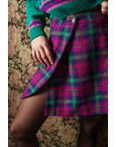 Vintage καρό wrap φούστα M