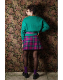 Vintage καρό wrap φούστα M