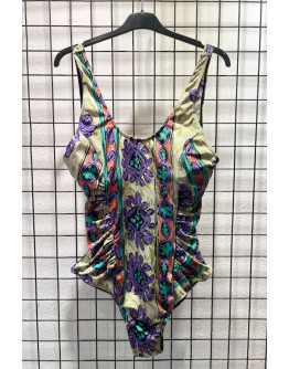 Vintage printed swimsuit M