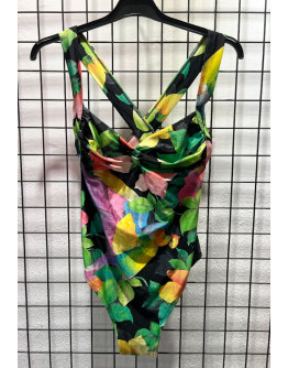 Vintage printed swimsuit M