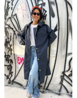 Vintage μακρύ αδιάβροχο jacket 