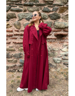 Vintage bordeaux trench coat 