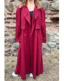 Vintage bordeaux trench coat 