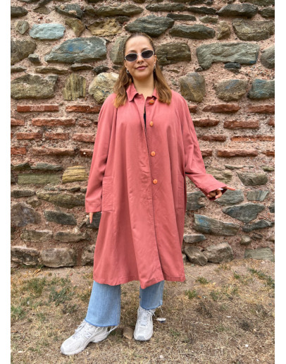 Vintage peach color trench coat 