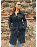 Vintage denim trench coat 