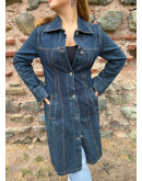 Vintage denim trench coat 