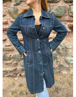 Vintage denim trench coat 