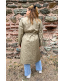 Vintage trench coat with a furry vest 