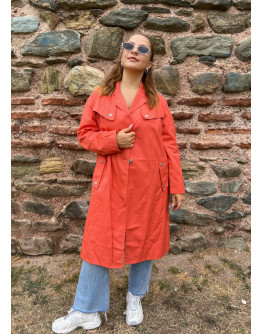 Vintage orange trench coat S