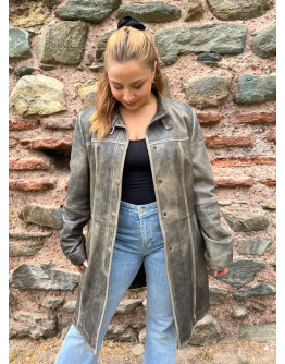 Vintage δερμάτινο distressed τζάκετ M