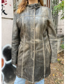 Vintage δερμάτινο distressed τζάκετ M