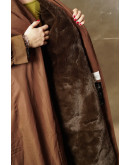 Vintage καφέ καμπαρτίνα με γούνινη επένδυση